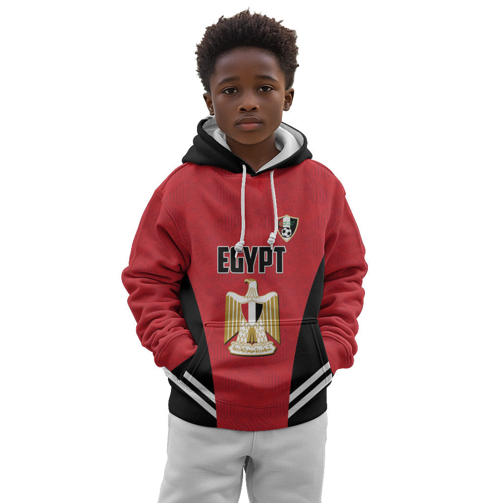 Custom Egypt Football Kid Hoodie 2026 Glory Run Red Edition