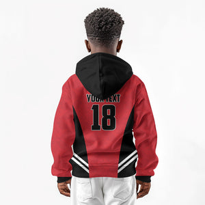 Custom Egypt Football Kid Hoodie 2026 Glory Run Red Edition