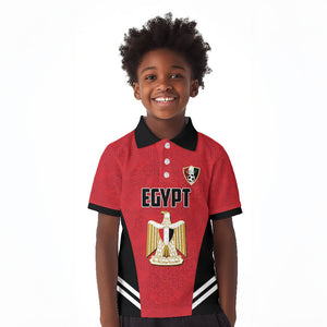 Custom Egypt Football Kid Polo Shirt 2026 Glory Run Red Edition