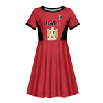 Custom Egypt Football Kid Short Sleeve Dress 2026 Glory Run Red Edition