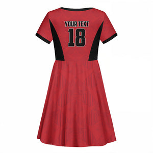 Custom Egypt Football Kid Short Sleeve Dress 2026 Glory Run Red Edition
