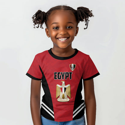 Custom Egypt Football Kid T shirt 2026 Glory Run Red Edition