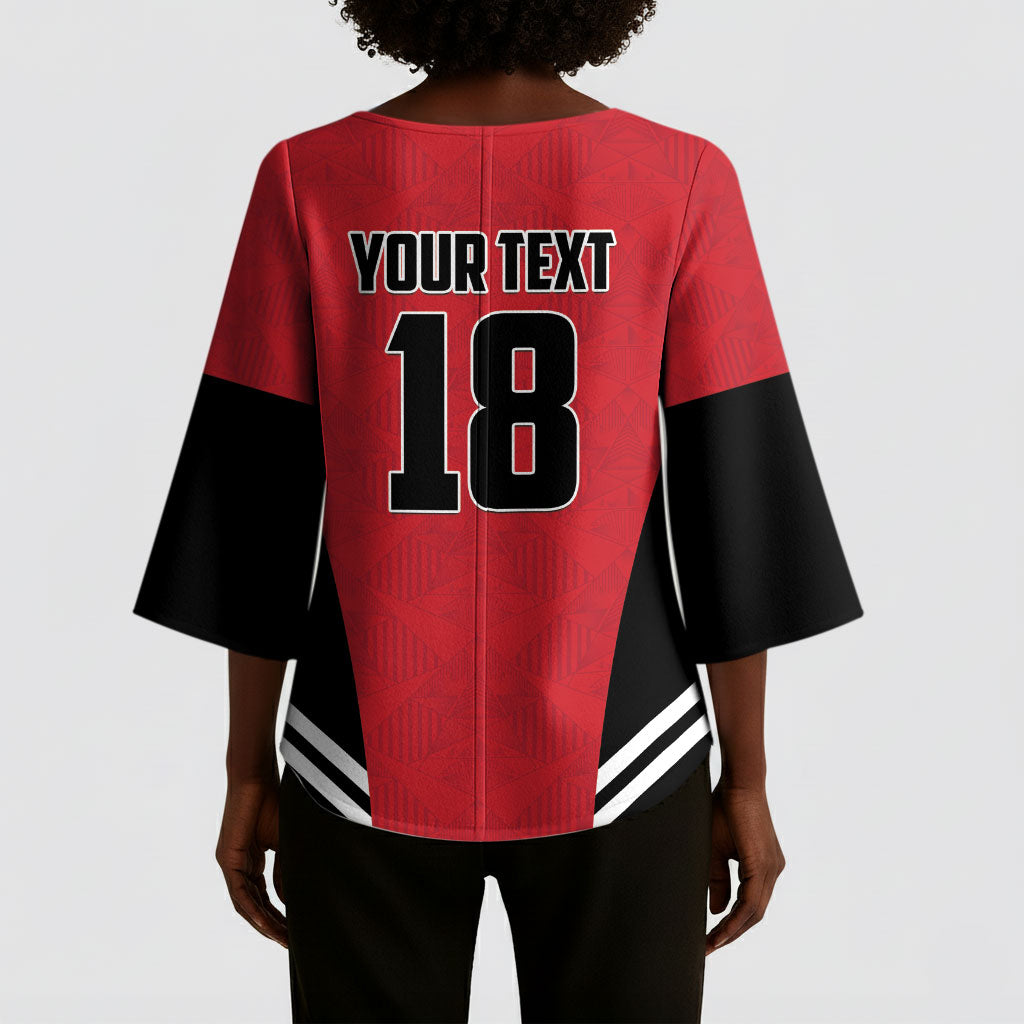 Custom Egypt Football Kimono Sleeve Blouse 2026 Glory Run Red Edition