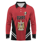 Custom Egypt Football Long Sleeve Polo Shirt 2026 Glory Run Red Edition