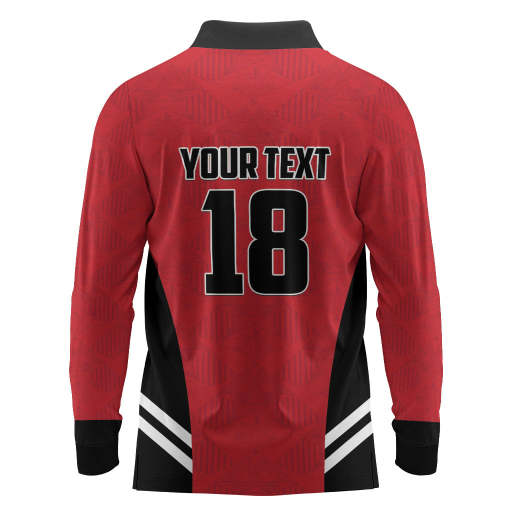 Custom Egypt Football Long Sleeve Polo Shirt 2026 Glory Run Red Edition
