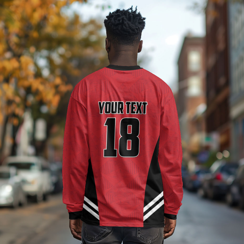 Custom Egypt Football Long Sleeve Shirt 2026 Glory Run Red Edition