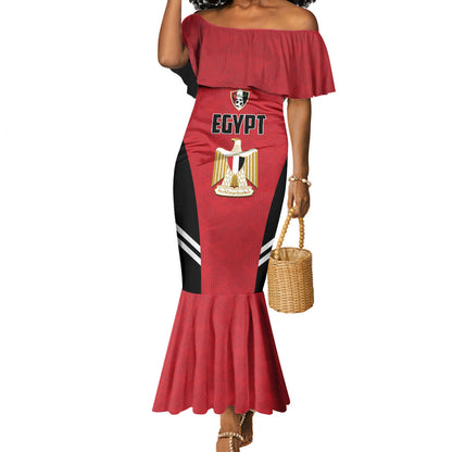 Custom Egypt Football Mermaid Dress 2026 Glory Run Red Edition
