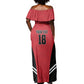 Custom Egypt Football Off Shoulder Maxi Dress 2026 Glory Run Red Edition