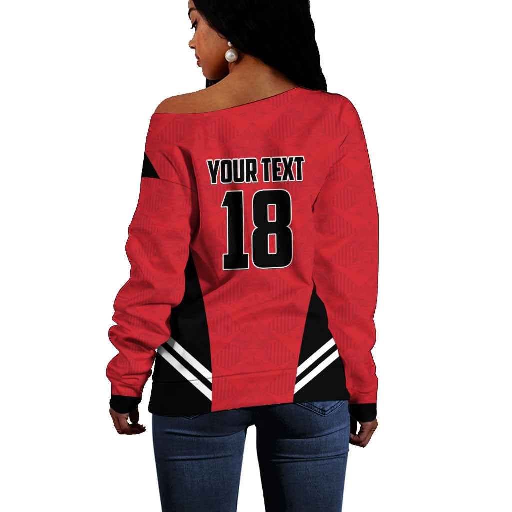 Custom Egypt Football Off Shoulder Sweater 2026 Glory Run Red Edition