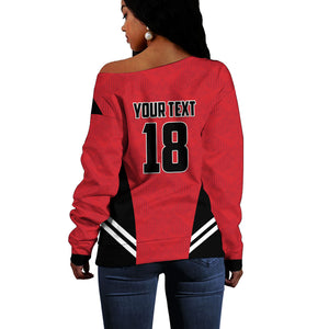 Custom Egypt Football Off Shoulder Sweater 2026 Glory Run Red Edition
