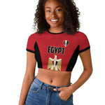 Custom Egypt Football Raglan Cropped T shirt 2026 Glory Run Red Edition