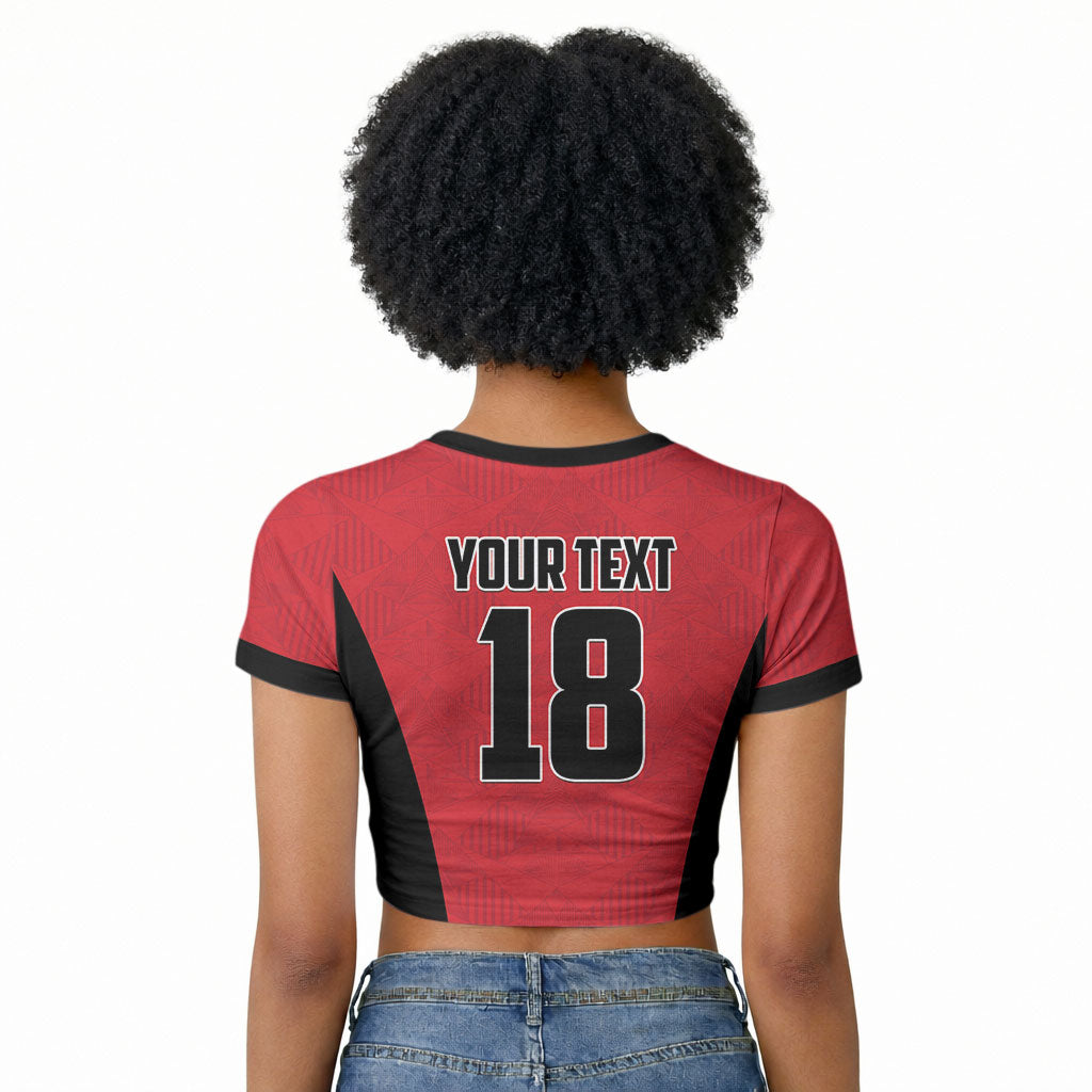 Custom Egypt Football Raglan Cropped T shirt 2026 Glory Run Red Edition