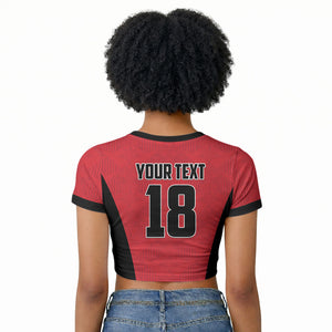 Custom Egypt Football Raglan Cropped T shirt 2026 Glory Run Red Edition