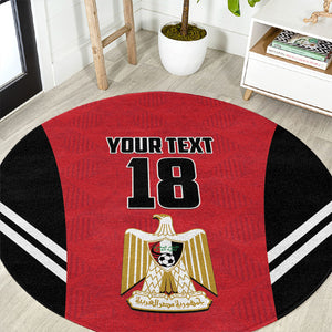 Custom Egypt Football Round Carpet 2026 Glory Run Red Edition