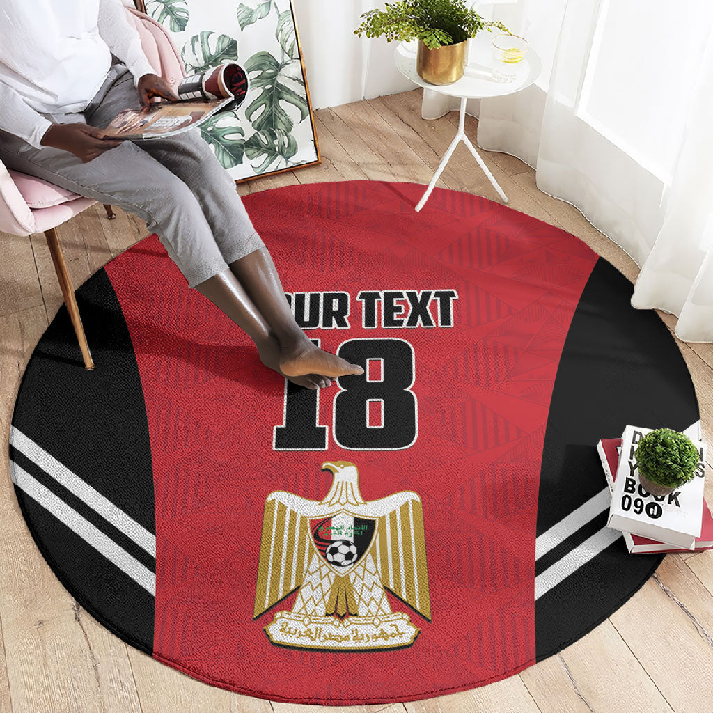 Custom Egypt Football Round Carpet 2026 Glory Run Red Edition