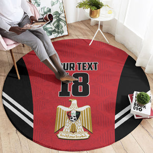 Custom Egypt Football Round Carpet 2026 Glory Run Red Edition