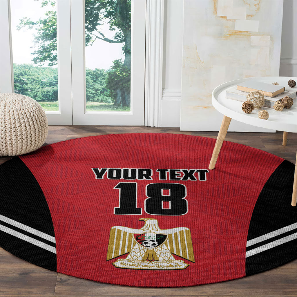 Custom Egypt Football Round Carpet 2026 Glory Run Red Edition