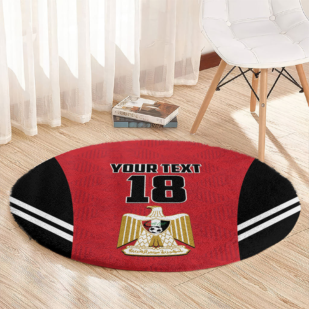 Custom Egypt Football Round Carpet 2026 Glory Run Red Edition