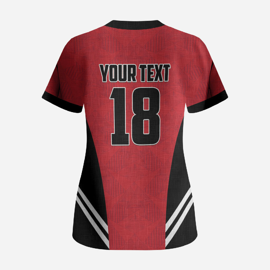 Custom Egypt Football Scrub Top 2026 Glory Run Red Edition