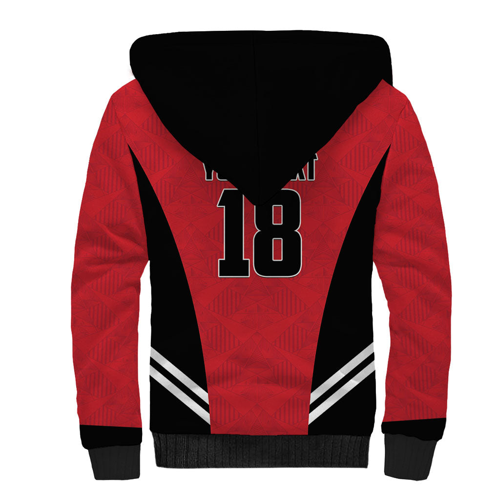 Custom Egypt Football Sherpa Hoodie 2026 Glory Run Red Edition