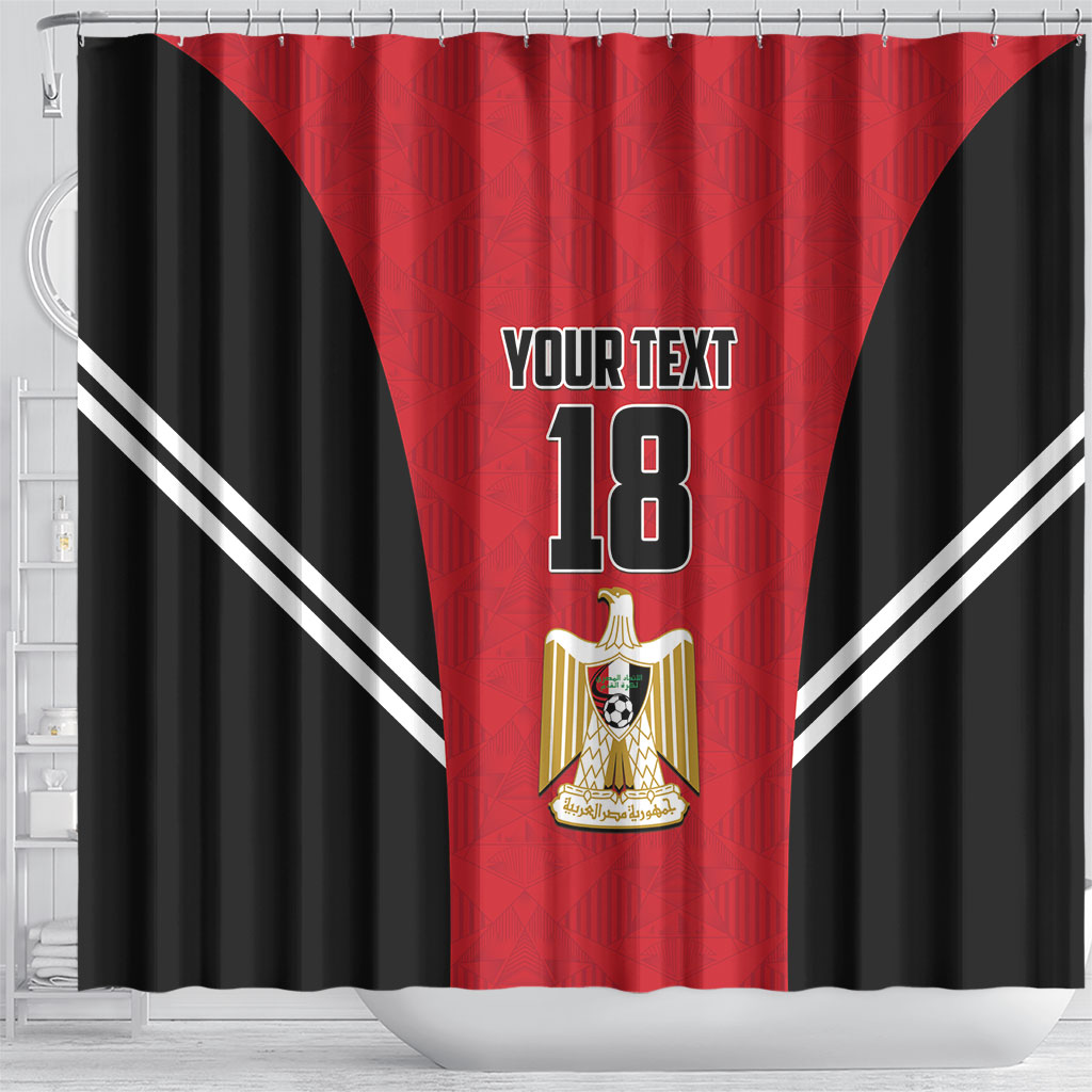 Custom Egypt Football Shower Curtain 2026 Glory Run Red Edition