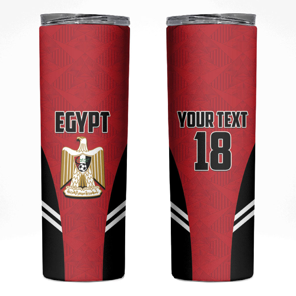 Custom Egypt Football Skinny Tumbler 2026 Glory Run Red Edition