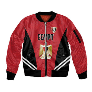 Custom Egypt Football Sleeve Zip Bomber Jacket 2026 Glory Run Red Edition