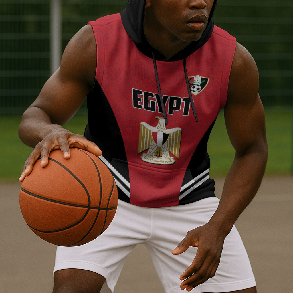 Custom Egypt Football Sleeveless Hoodie 2026 Glory Run Red Edition