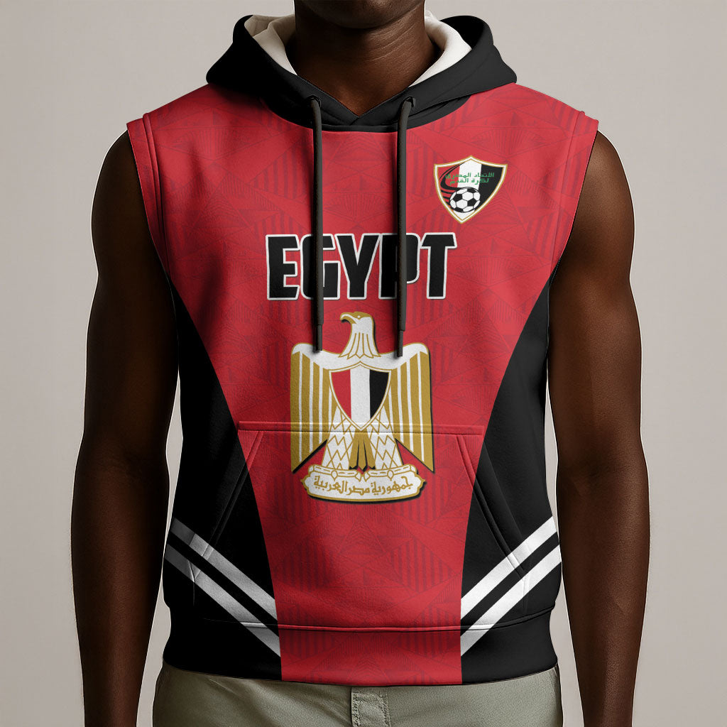 Custom Egypt Football Sleeveless Hoodie 2026 Glory Run Red Edition