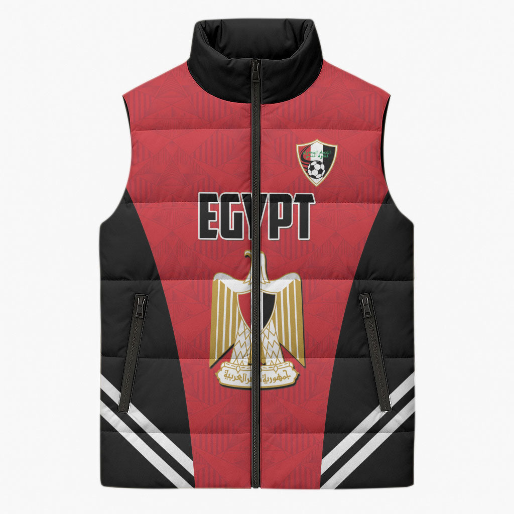Custom Egypt Football Sleeveless Puffer Jacket 2026 Glory Run Red Edition