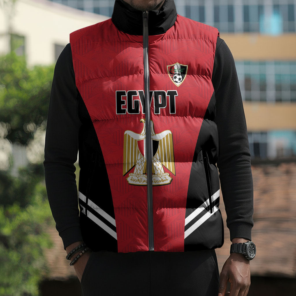 Custom Egypt Football Sleeveless Puffer Jacket 2026 Glory Run Red Edition