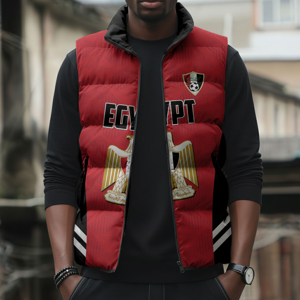 Custom Egypt Football Sleeveless Puffer Jacket 2026 Glory Run Red Edition