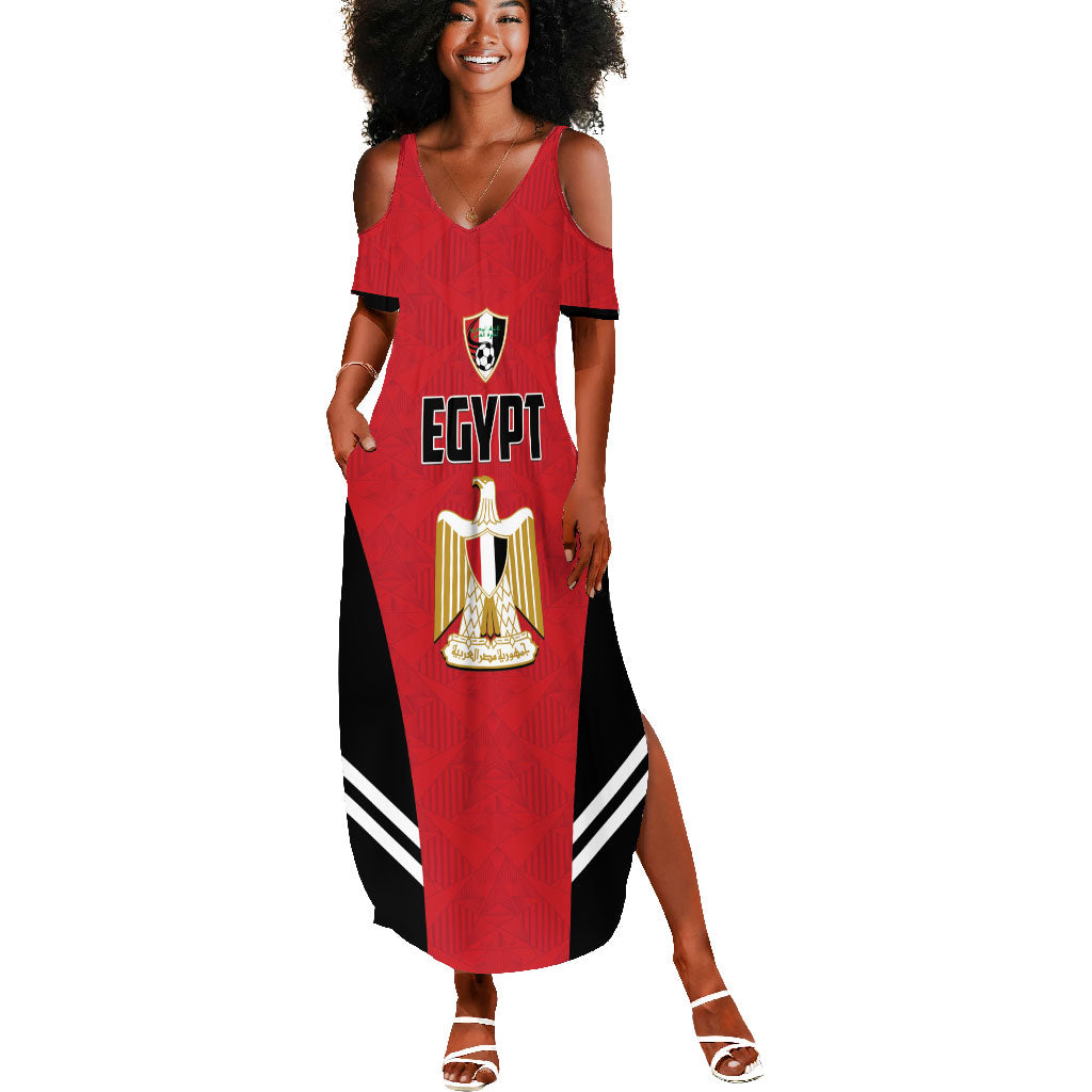 Custom Egypt Football Summer Maxi Dress 2026 Glory Run Red Edition