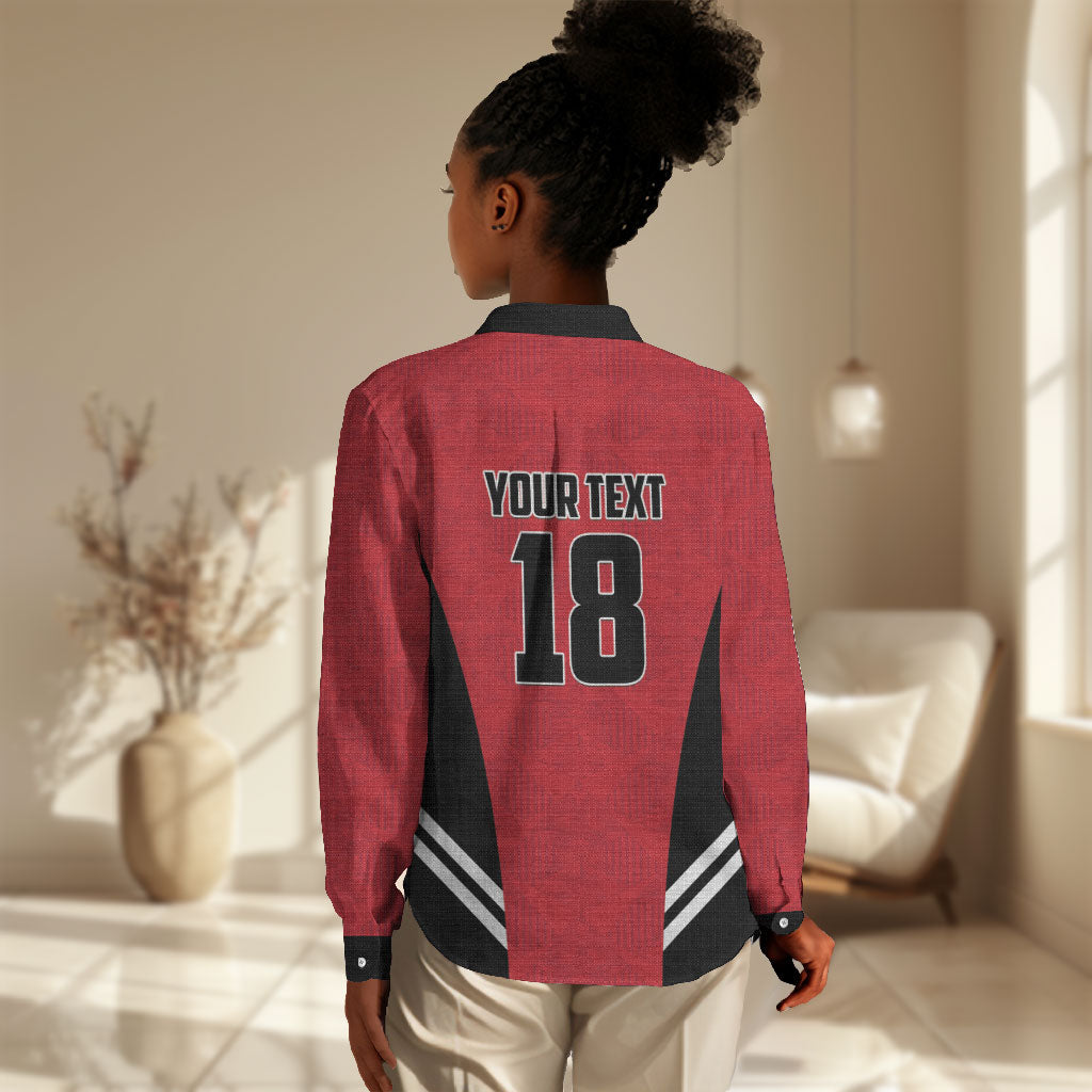 Custom Egypt Football Women Casual Shirt 2026 Glory Run Red Edition