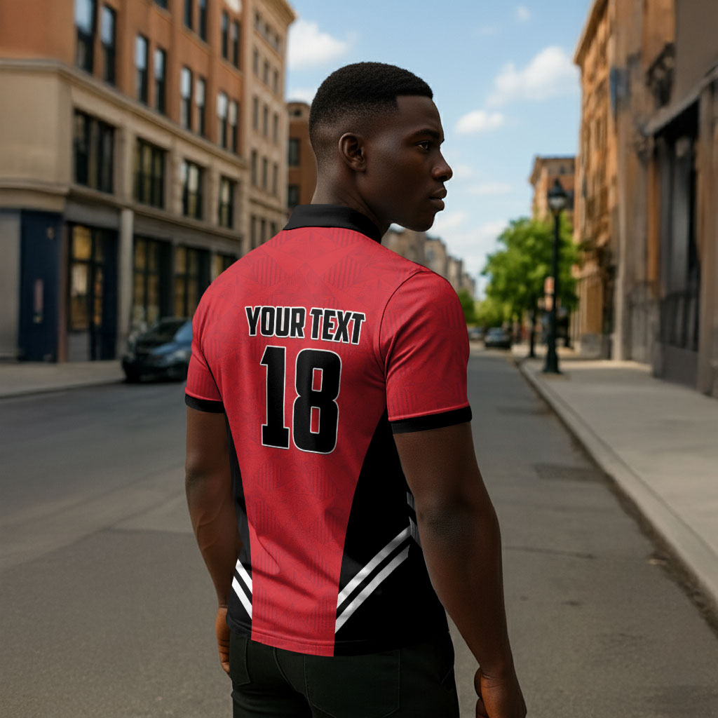Custom Egypt Football Zipper Polo Shirt 2026 Glory Run Red Edition