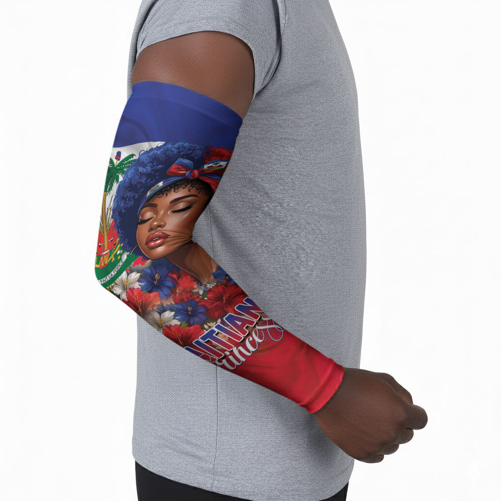 Haitian Princess Arm Sleeves Cultural Pride Floral Art