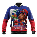 Haitian Princess Baseball Jacket Cultural Pride Floral Art