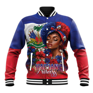 Haitian Princess Baseball Jacket Cultural Pride Floral Art