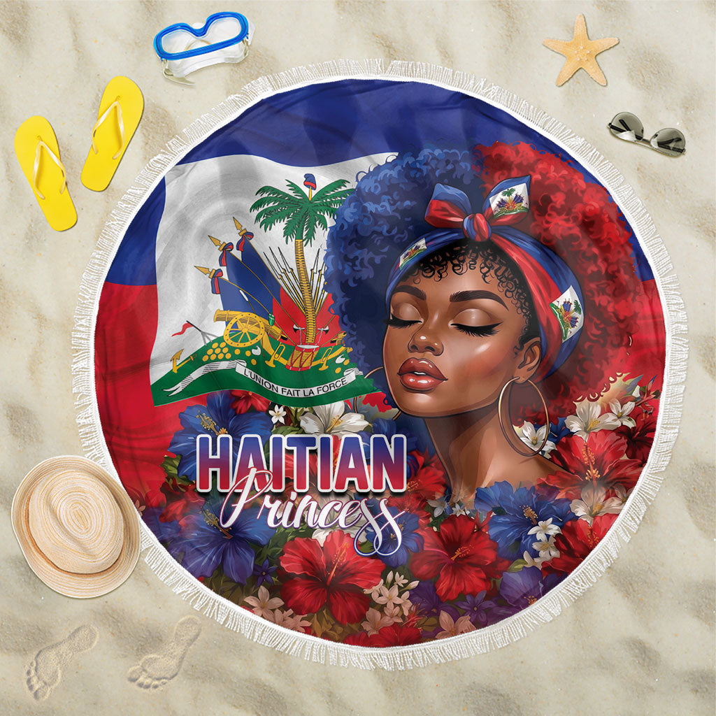 Haitian Princess Beach Blanket Cultural Pride Floral Art