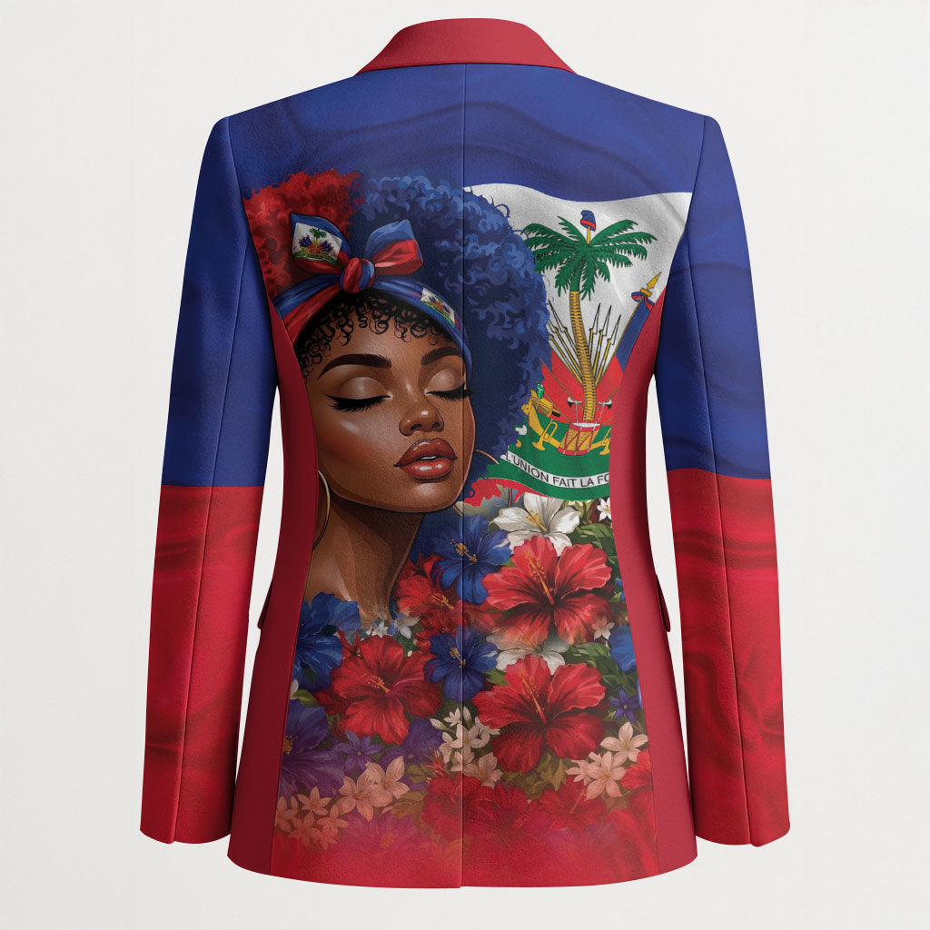 Haitian Princess Blazer Cultural Pride Floral Art