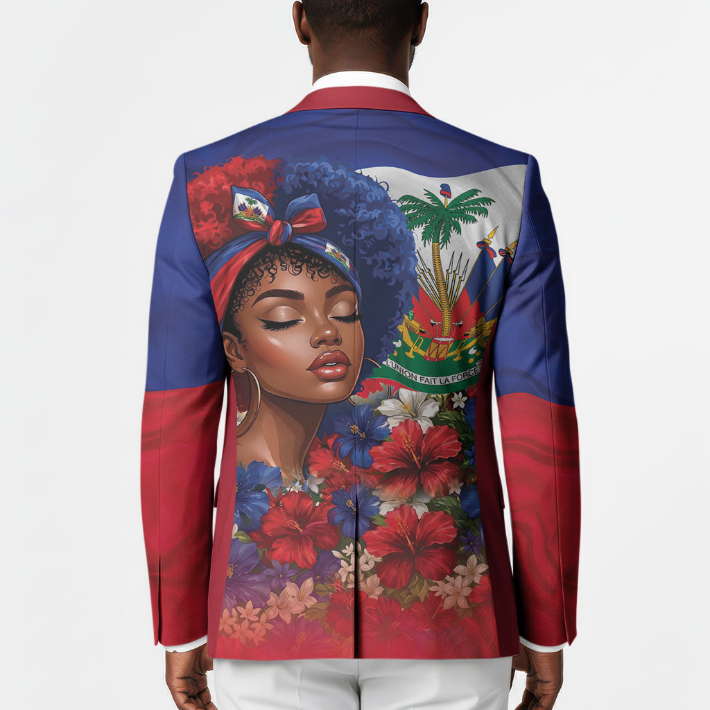 Haitian Princess Blazer Cultural Pride Floral Art