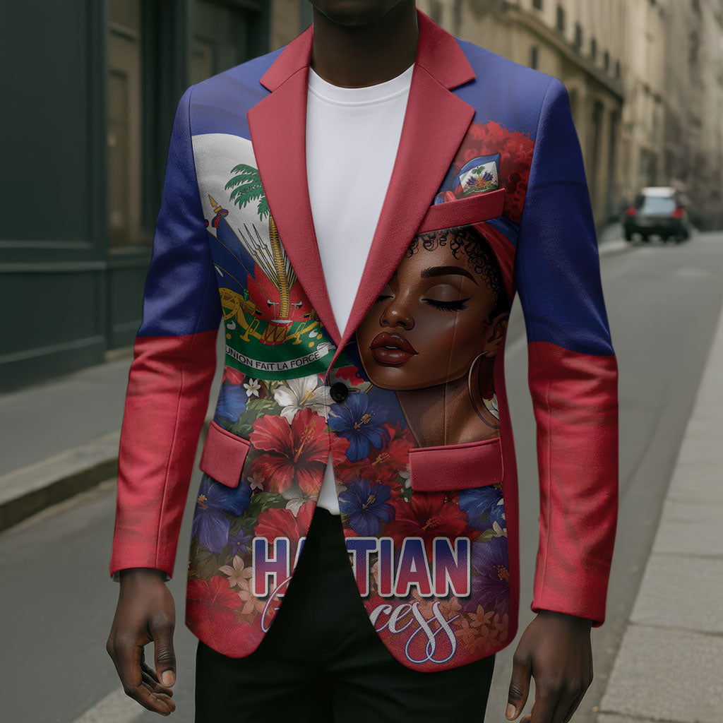 Haitian Princess Blazer Cultural Pride Floral Art