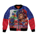 Haitian Princess Bomber Jacket Cultural Pride Floral Art