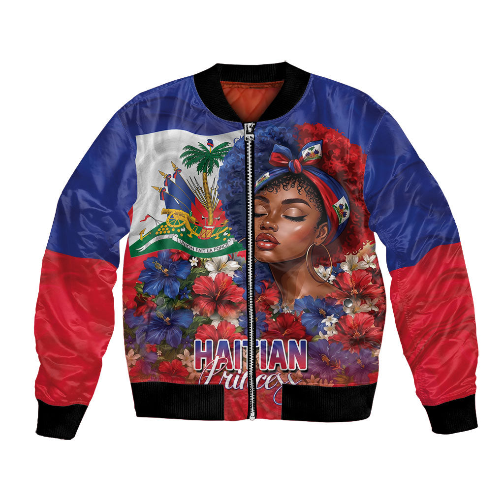 Haitian Princess Bomber Jacket Cultural Pride Floral Art