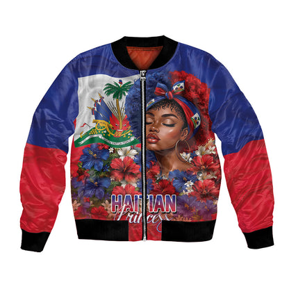 Haitian Princess Bomber Jacket Cultural Pride Floral Art