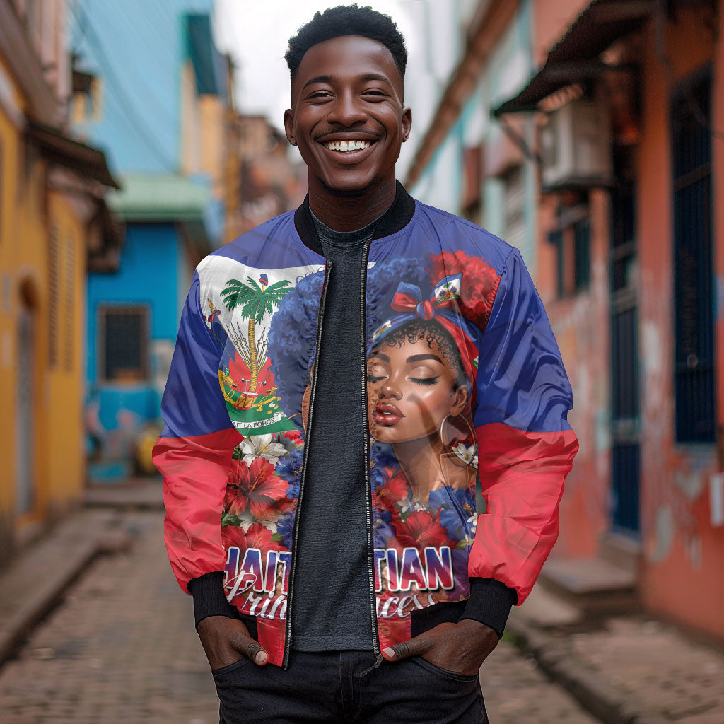 Haitian Princess Bomber Jacket Cultural Pride Floral Art