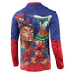 Haitian Princess Button Sweatshirt Cultural Pride Floral Art