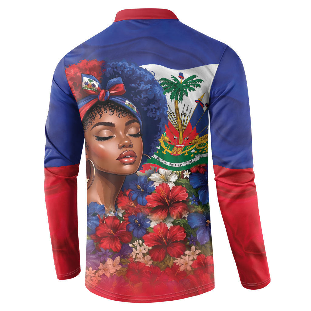 Haitian Princess Button Sweatshirt Cultural Pride Floral Art