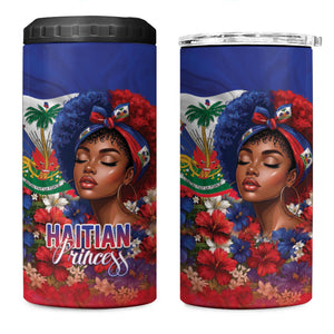 Haitian Princess 4 in 1 Can Cooler Tumbler Cultural Pride Floral Art