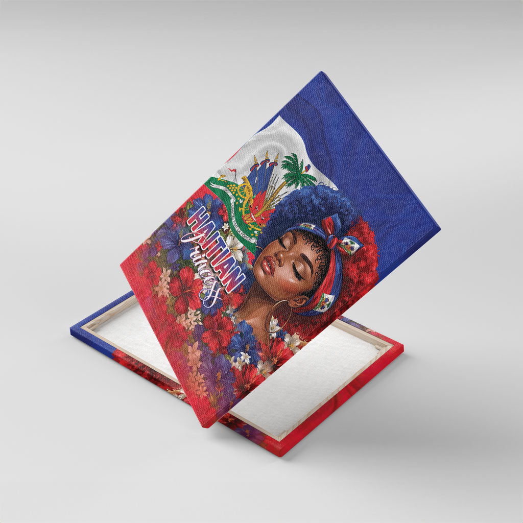 Haitian Princess Canvas Wall Art Cultural Pride Floral Art